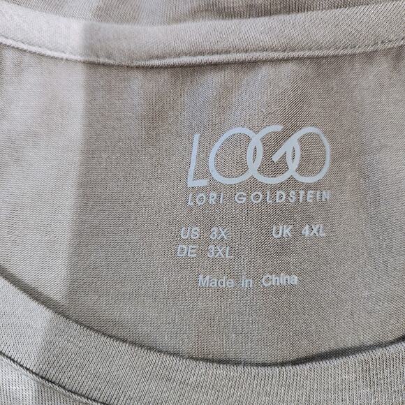 LOGO By Lori Goldstein Green Lace Swiss Dot Tank Top Size 3X Flowy Beach Coastal - Picture 5 of 11